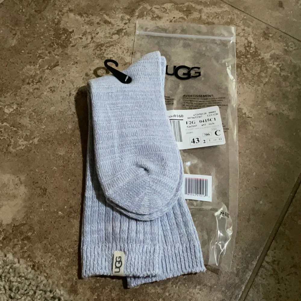 Ugg ribbed crew socks NWT